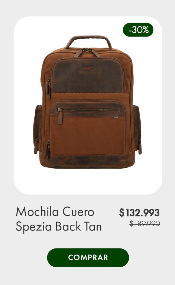 mochila cuero spezia back tan